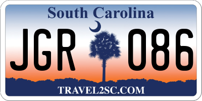 SC license plate JGR086