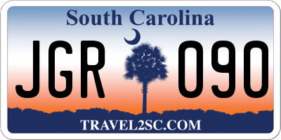 SC license plate JGR090