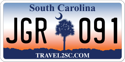 SC license plate JGR091