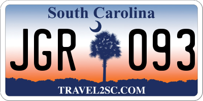 SC license plate JGR093
