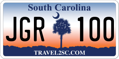 SC license plate JGR100