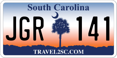 SC license plate JGR141