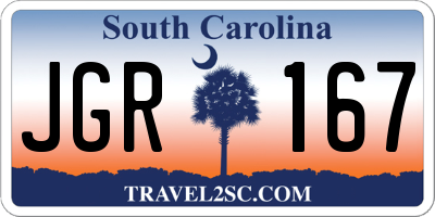 SC license plate JGR167