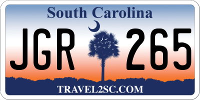 SC license plate JGR265