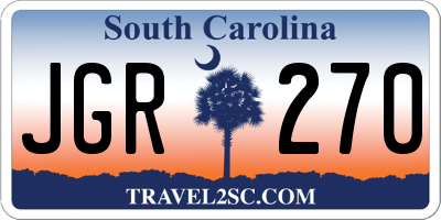 SC license plate JGR270