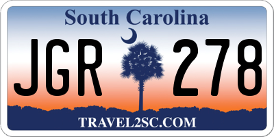 SC license plate JGR278