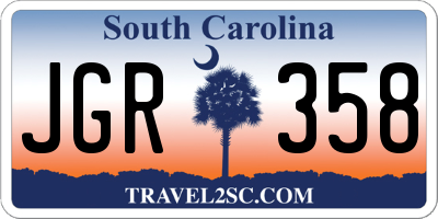 SC license plate JGR358