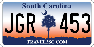 SC license plate JGR453