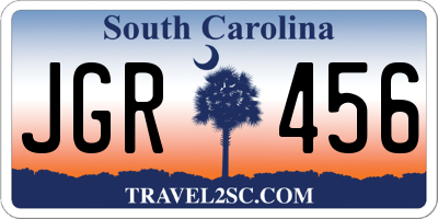 SC license plate JGR456