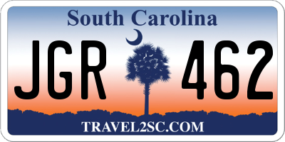 SC license plate JGR462