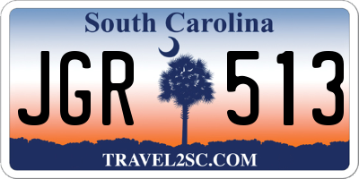 SC license plate JGR513