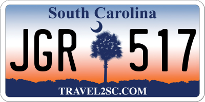 SC license plate JGR517