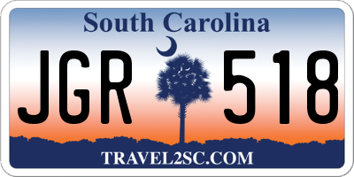 SC license plate JGR518