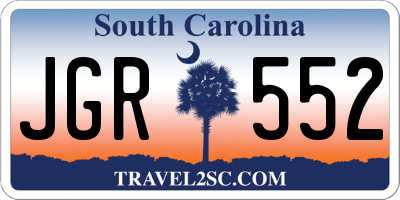 SC license plate JGR552