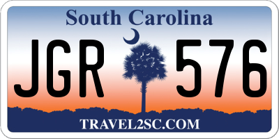 SC license plate JGR576