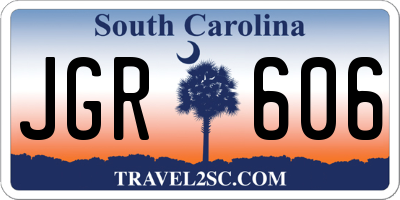 SC license plate JGR606