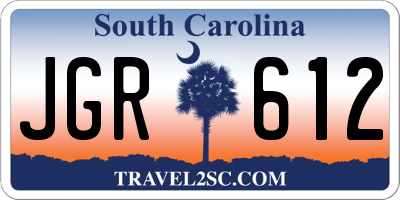 SC license plate JGR612