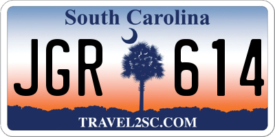 SC license plate JGR614