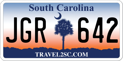 SC license plate JGR642