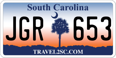 SC license plate JGR653