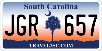SC license plate JGR657