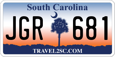 SC license plate JGR681