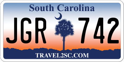 SC license plate JGR742