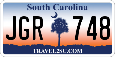 SC license plate JGR748