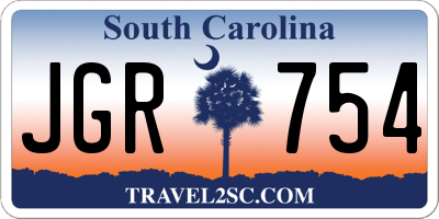 SC license plate JGR754