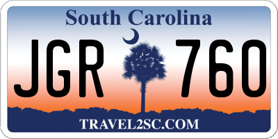 SC license plate JGR760