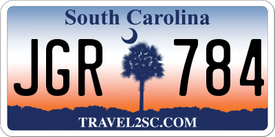 SC license plate JGR784