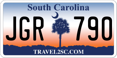 SC license plate JGR790