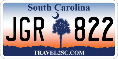 SC license plate JGR822
