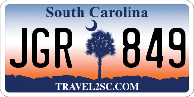 SC license plate JGR849