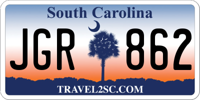 SC license plate JGR862