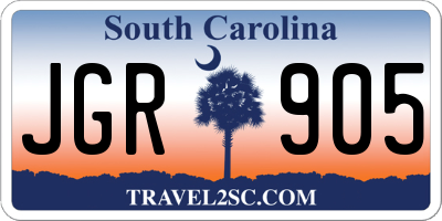 SC license plate JGR905