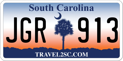 SC license plate JGR913