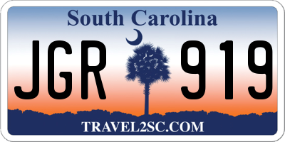 SC license plate JGR919