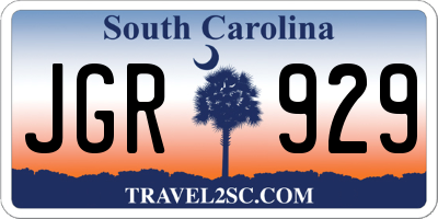 SC license plate JGR929