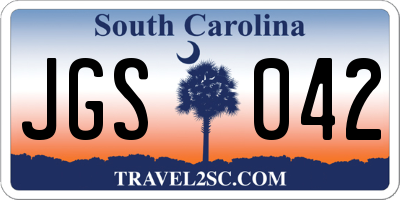 SC license plate JGS042