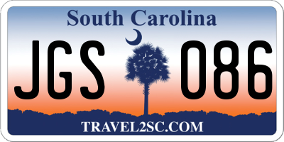 SC license plate JGS086