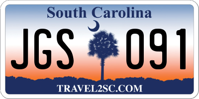 SC license plate JGS091