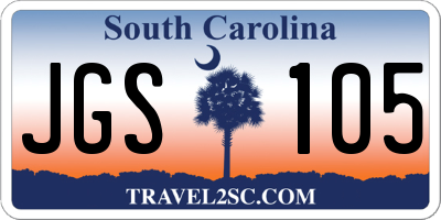 SC license plate JGS105