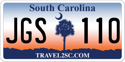 SC license plate JGS110