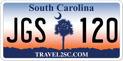 SC license plate JGS120