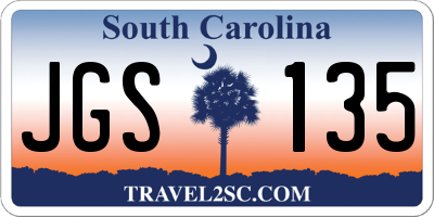 SC license plate JGS135