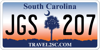 SC license plate JGS207