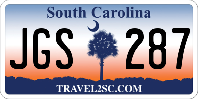 SC license plate JGS287