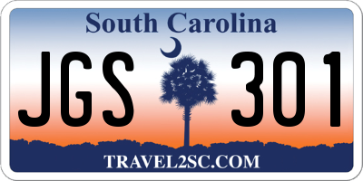 SC license plate JGS301