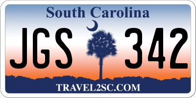SC license plate JGS342